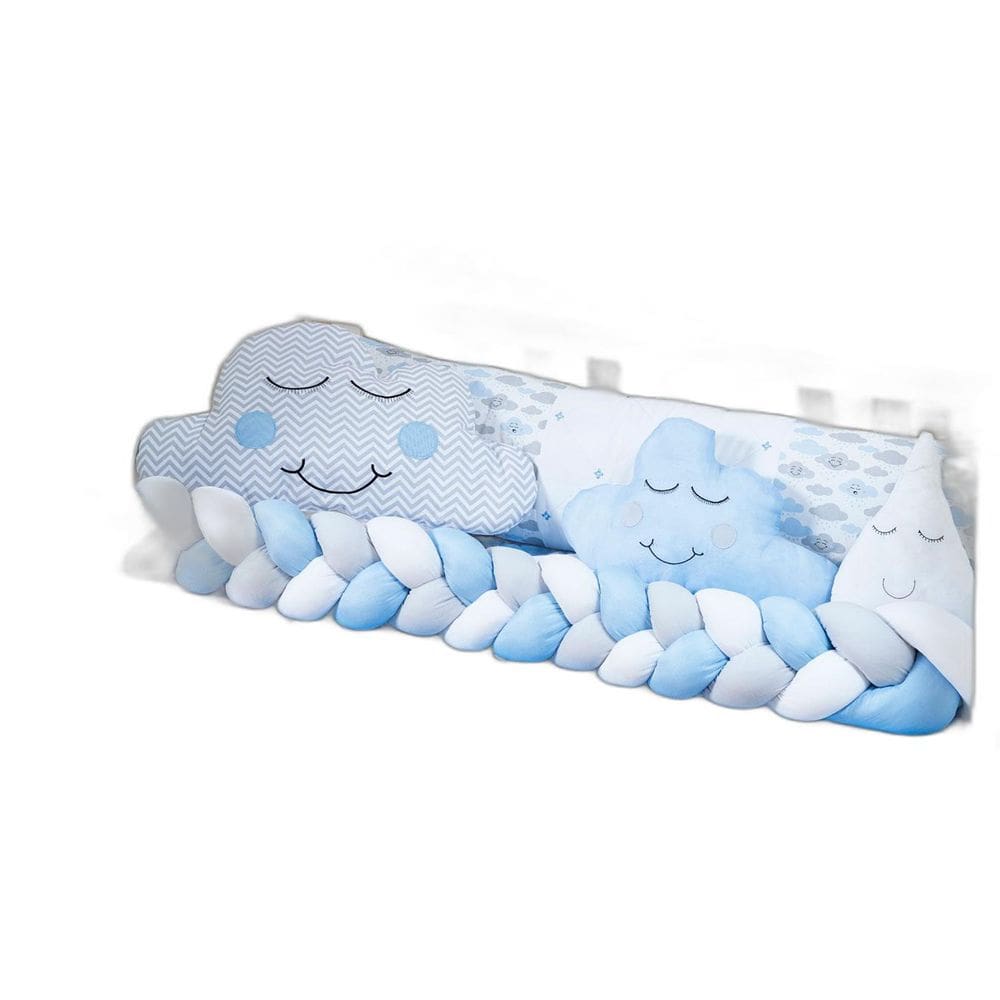 Trança Protetor Lateral Para Berço Avulsa Menino Azul Grande