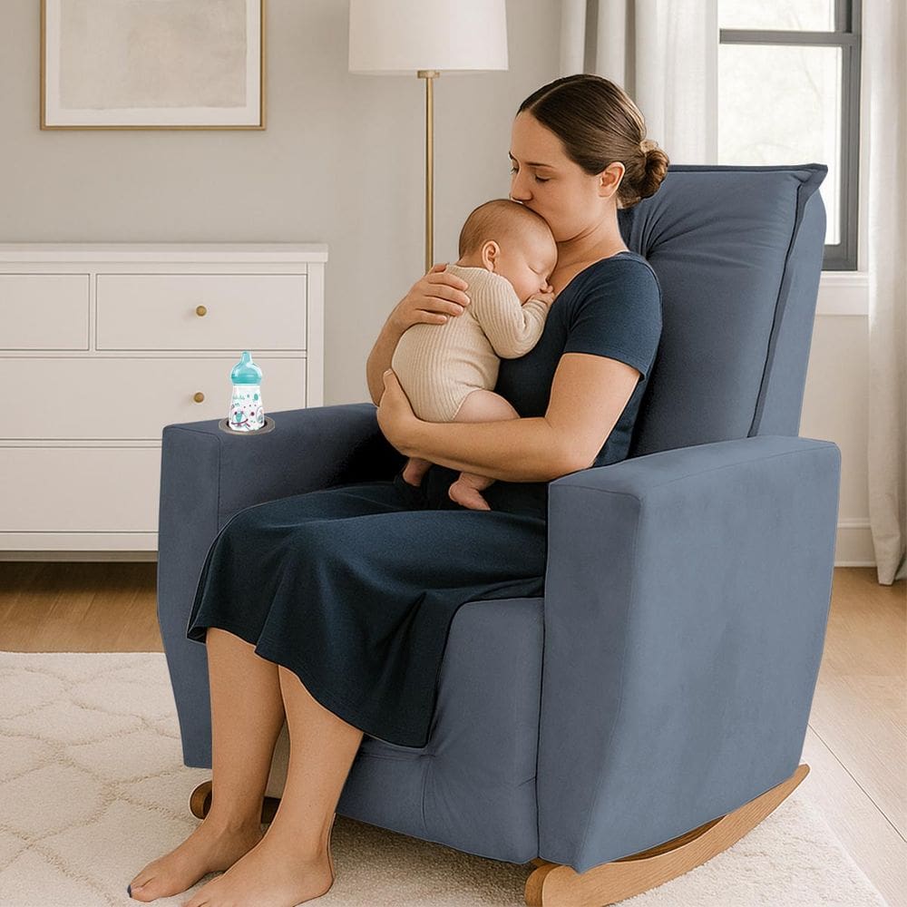 Poltrona de Amamentação Balanço Agatha Puff Grafite