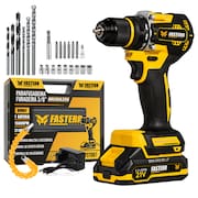 Parafusadeira Furadeira 3/8 Compacta 21V Brushless com 1 Bateria + 24 Acessórios FASTERR -  FST087