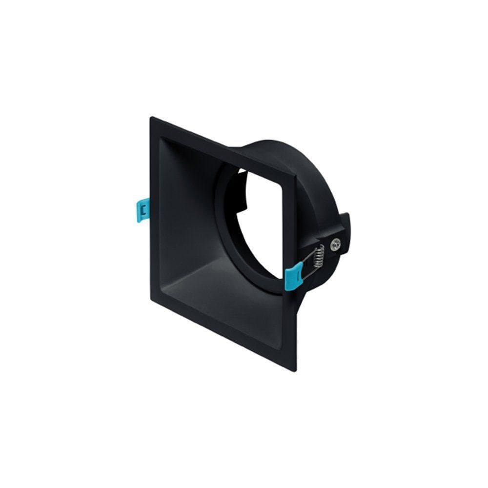 Spot De Embutir Recuado Stella Square Ar111 Gu10 Quadrado Bivolt Preto