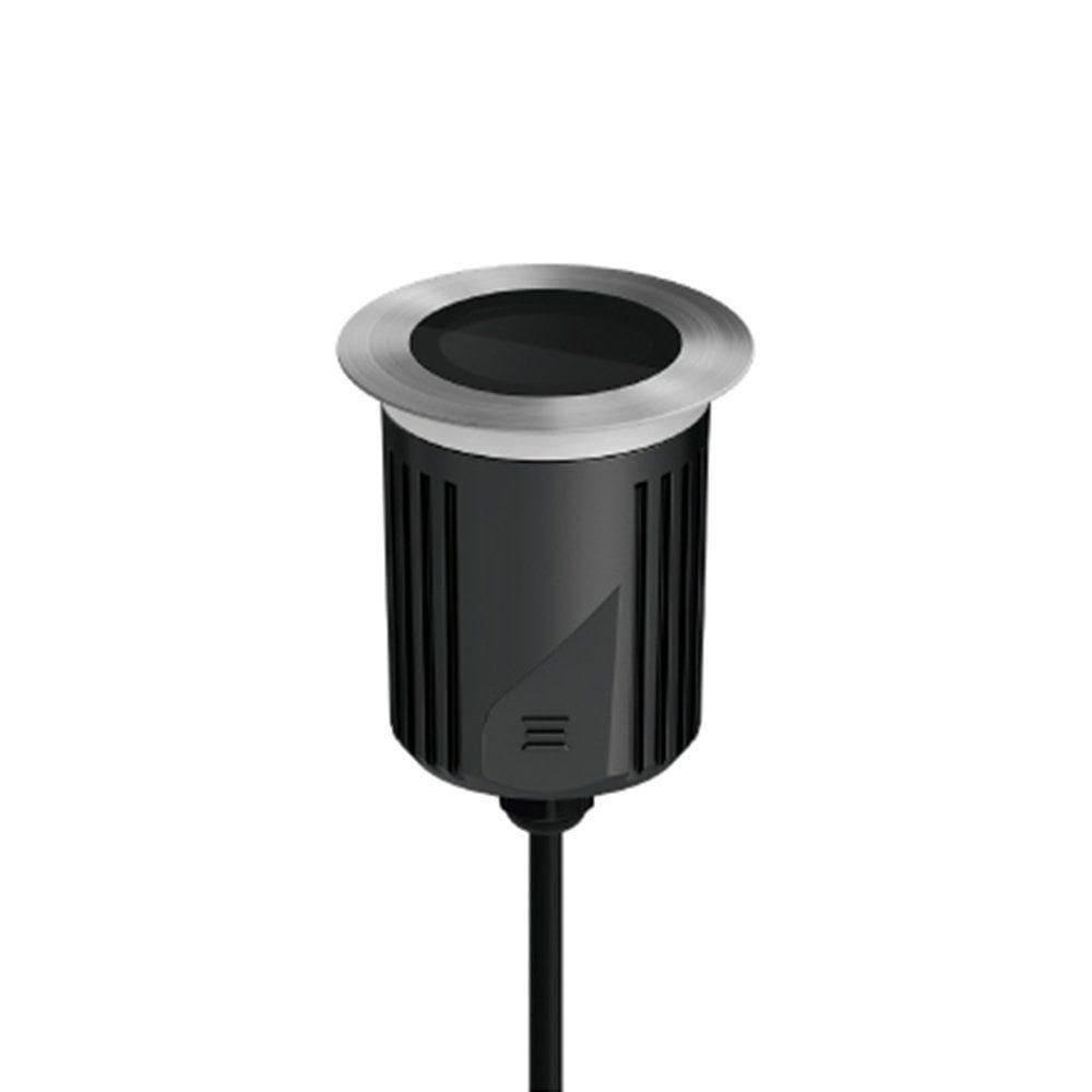 Embutido De Solo Led Stella S.ground 11,5w Com Caixa De Instalação Bivolt Inox 3000k Luz Amarela