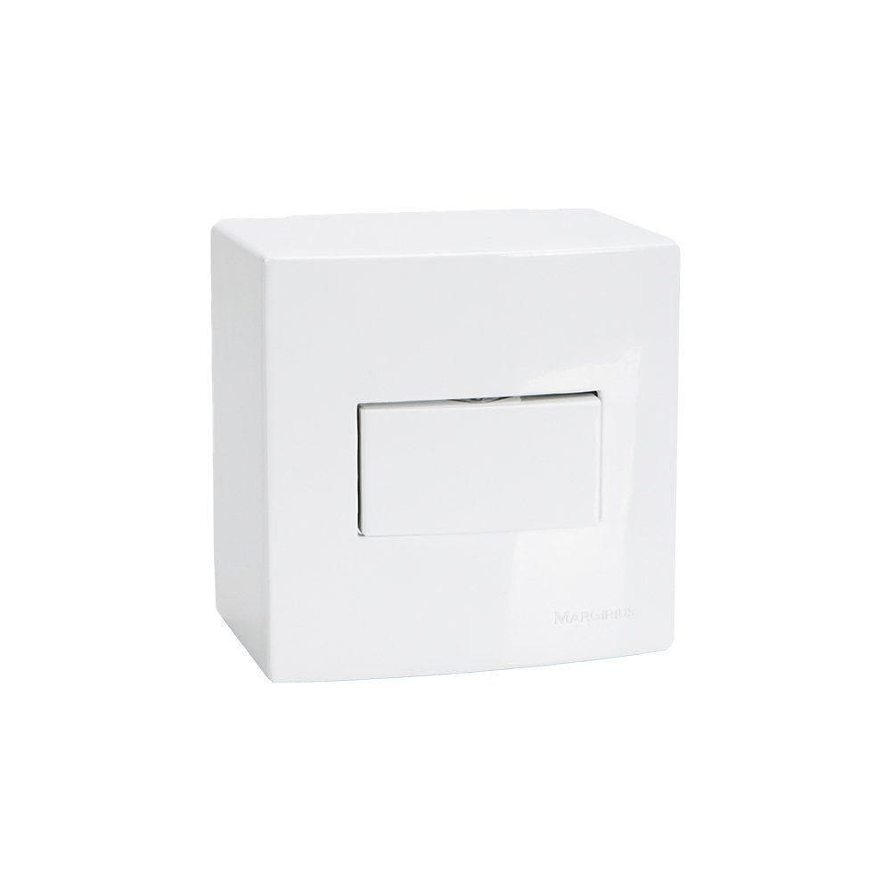 Caixa De Sobrepor 75x75 Com Interruptor Simples Margirius Sleek 10a Branca