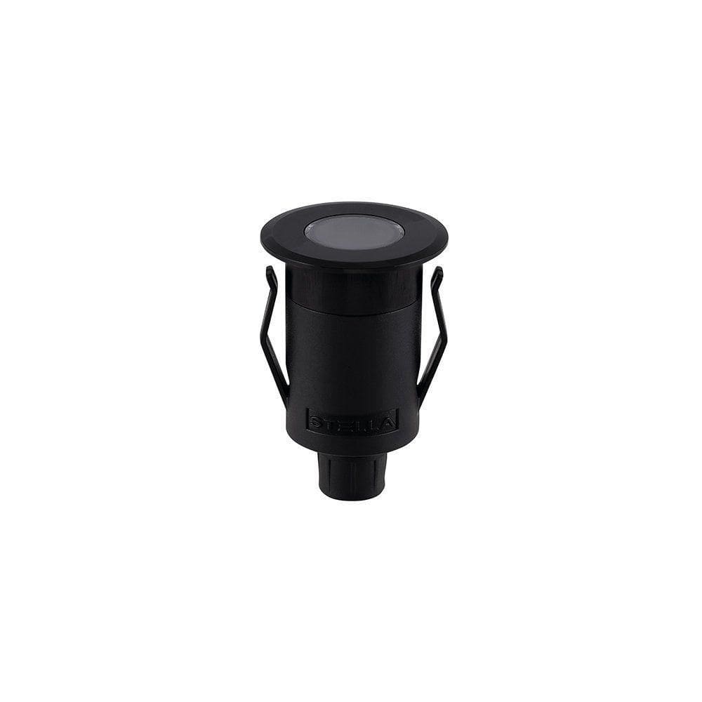 Balizador De Solo Led Stella Way Up Recuado 1w Bivolt Preto - 3000k - Luz Amarela
