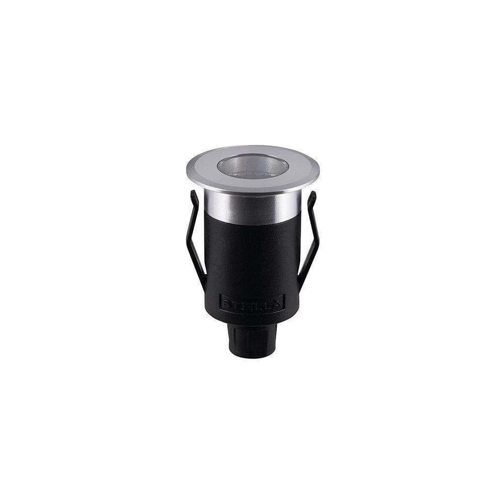 Balizador De Solo Led Stella Way Up Recuado 1w Bivolt Alumínio - 3000k - Luz Amarela