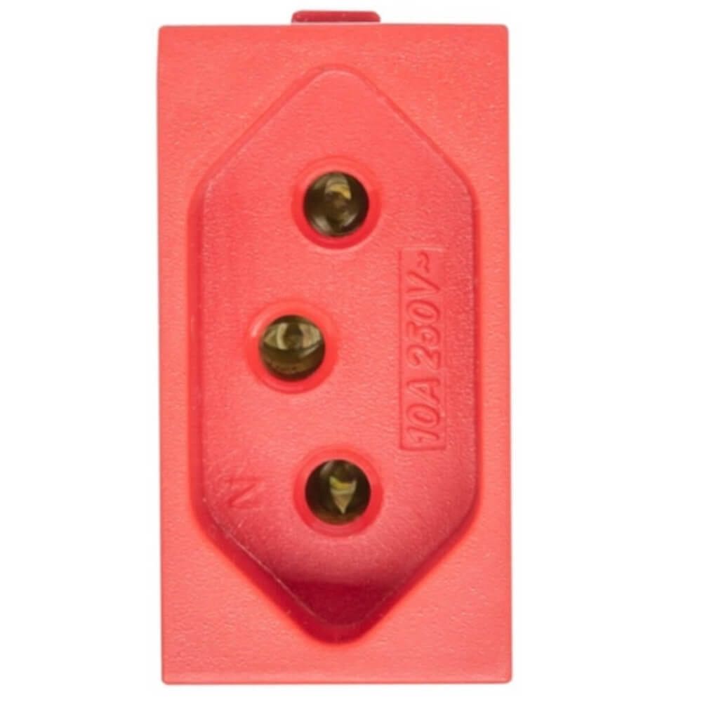 Módulo para Tomada Universal 2P+T 10A Vermelho - EK-31000/27- EKRON