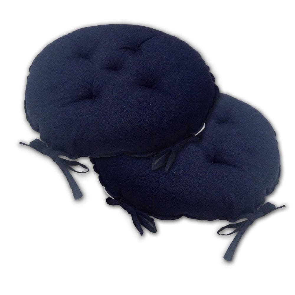 Kit 02 Almofadas Futon Redondo Assento Para Cadeira 40X40 Az