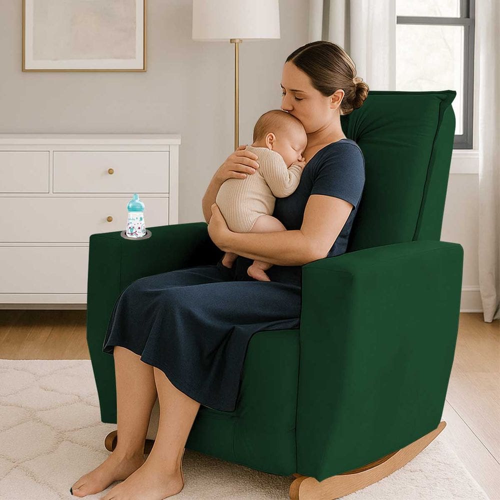 Poltrona de Amamentação Balanço Agatha Puff Verde