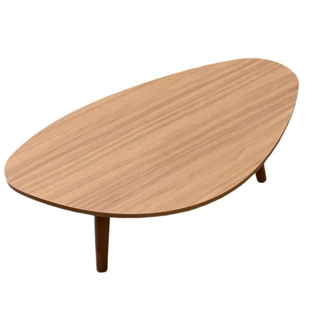 Mesa De Centro Orgânico Pés Palito Em Madeira 90x52cm Cor Preto
