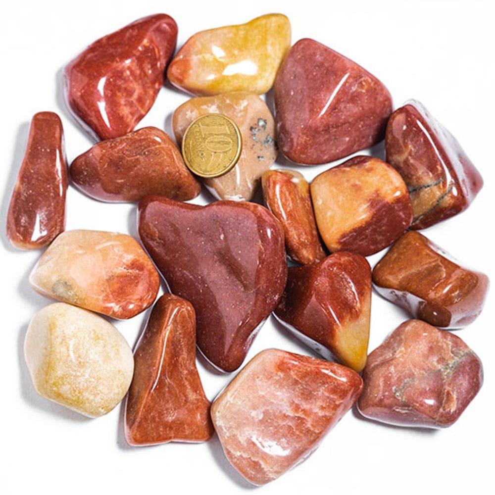 Colecione 01 Quartzo Vermelho Rolado G 30 a 45mm Classe B - Pedra da Vitalidade Total