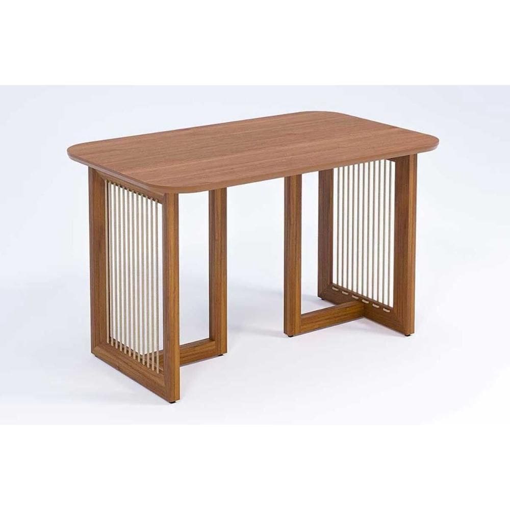 Mesa de Sala Jantar Regia Natuame c/ Tampo Madeirado 130x80cm Carvalho/Cinamomo - Cimol