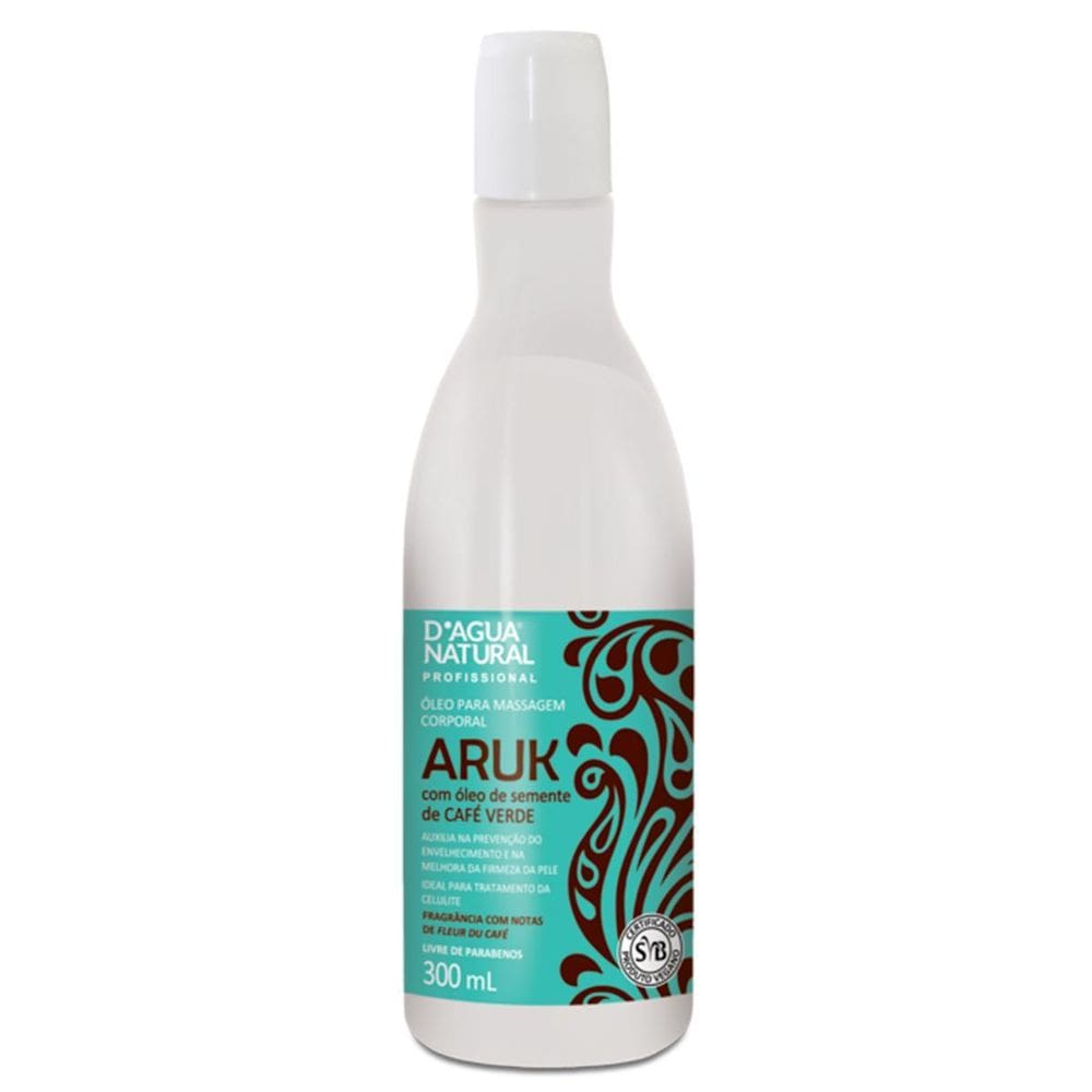 Óleo De Massagem Aruk Café Verde D`Agua Natural 300Ml
