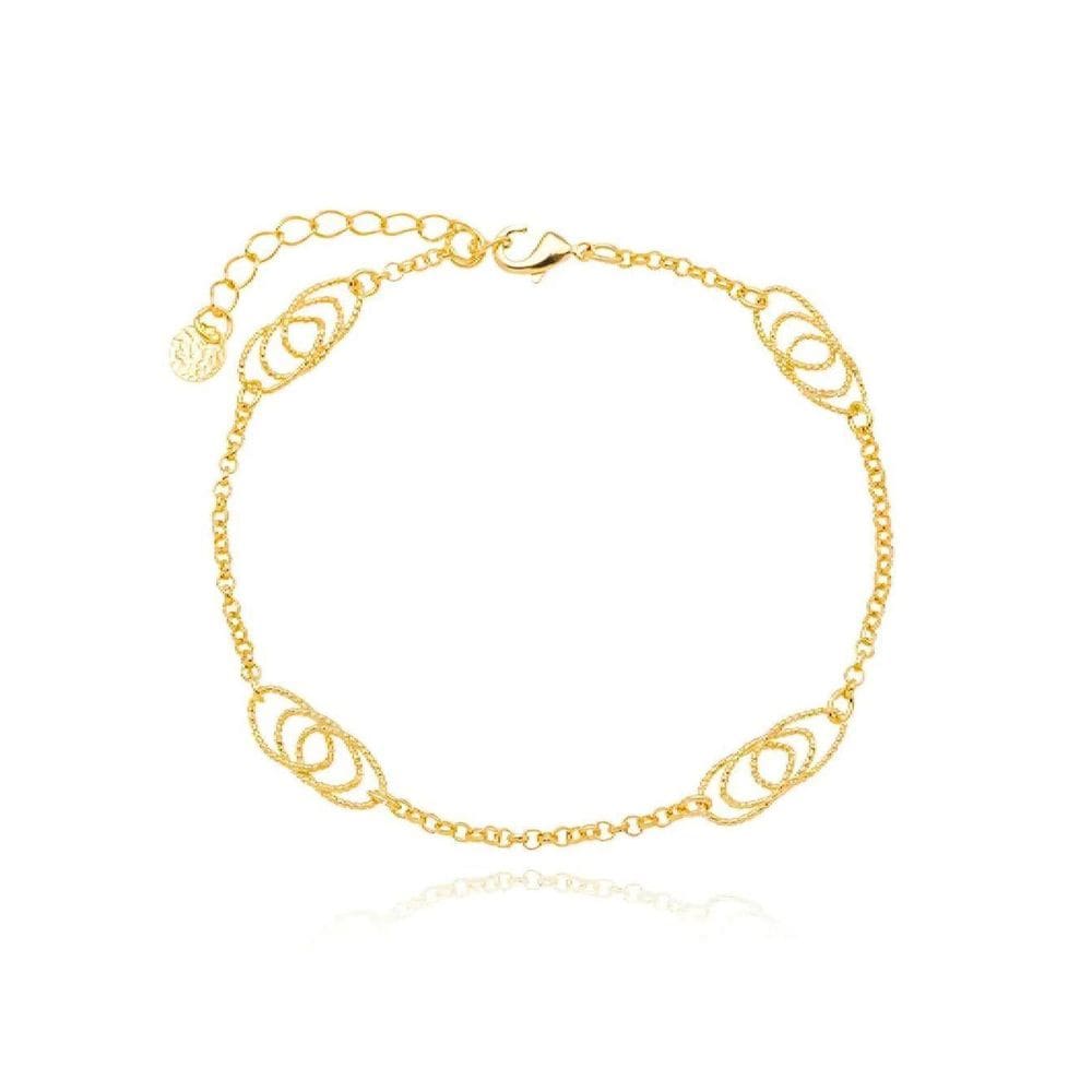 Pulseira Elos Entrelaçados Dourado Semijoia Lizzy Fatin