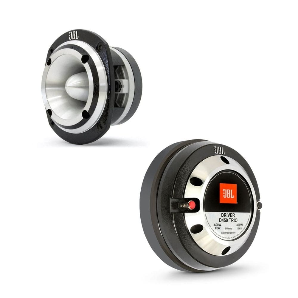 Kit Alto Falante Super Tweeter JBL ST450 Trio e Driver JBL D450 TRIO Fenólico 300W RMS 8 Ohms - Preto