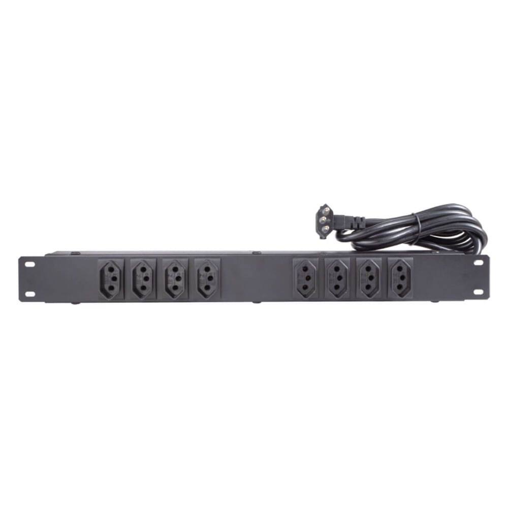 Régua Rack RG8T 20A Preta 19”” 1U 2 x 4 1,5 m - 11511 - MULTICRAFT