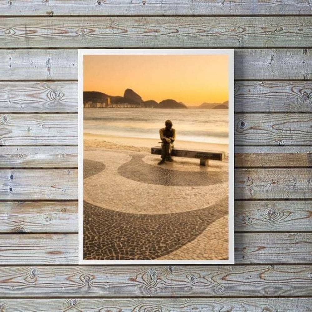 Quadro Fotografia Carlos Drummond Andrade Copacabana 24X18Cm