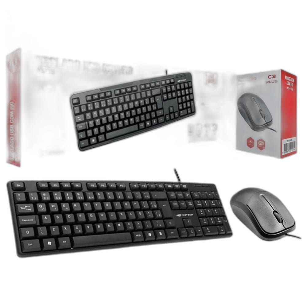 Kit Teclado E Mouse Usb Ms-35Bk+ Kb-15Bk C3Plus