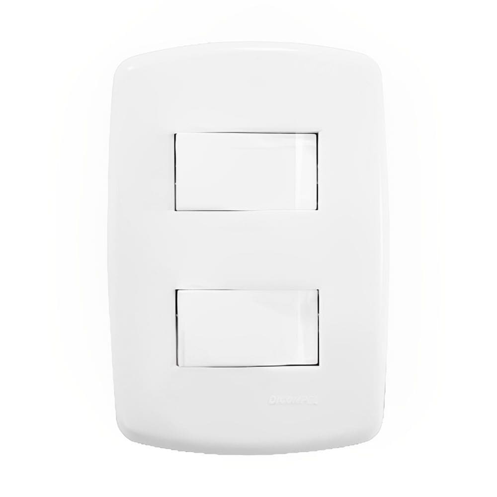 2 Interruptores Simples com Placa Branca - DC-8100/5 - DICOMPEL