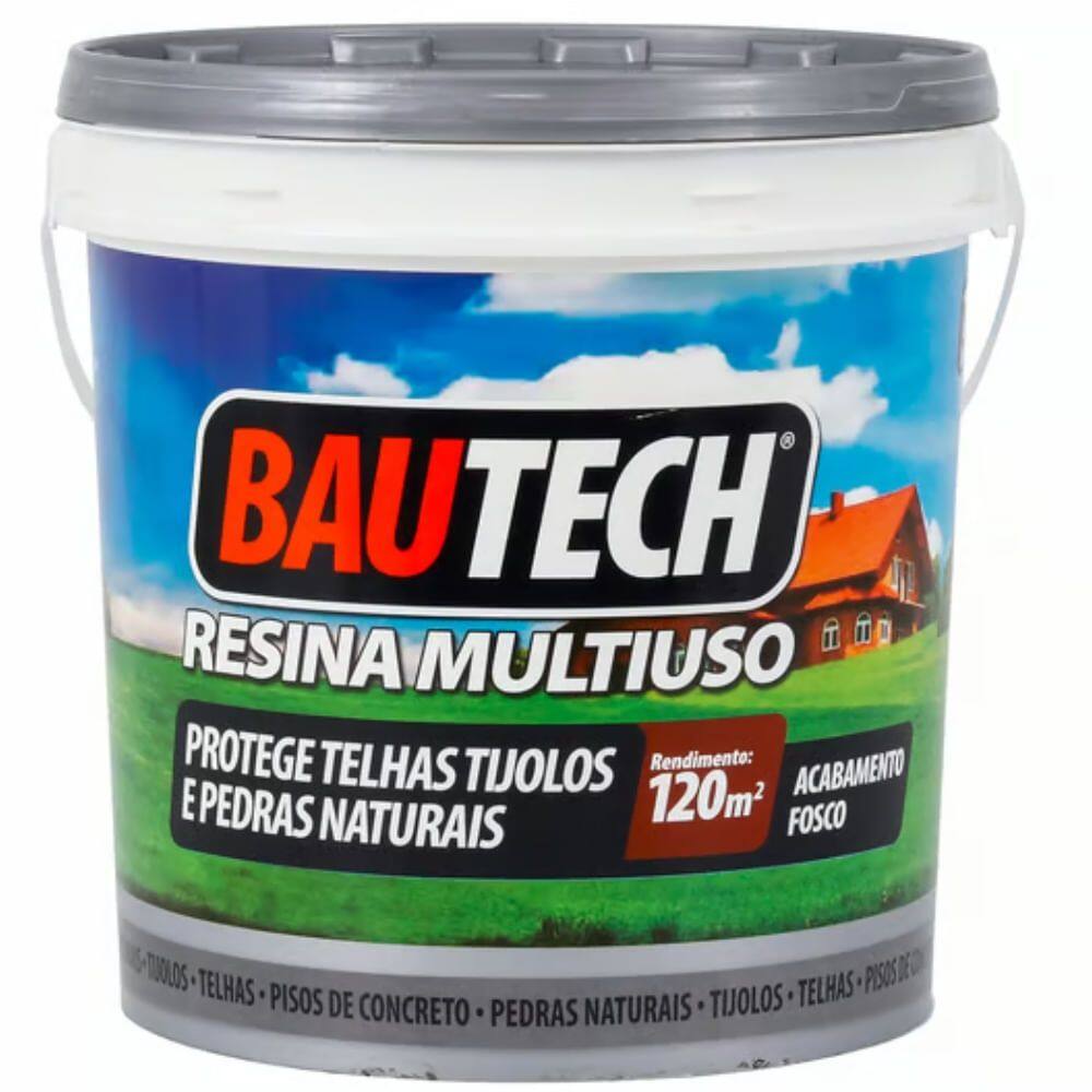 Resina Acrílica Multiuso Fosca para Telhas, Tijolos e Pedras Naturais 12 Litros - 10068 - BAUTECH