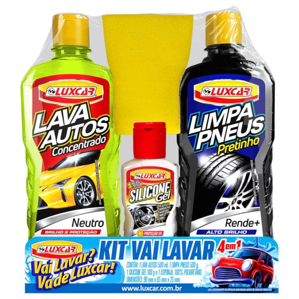 Kit Vai Lavar 4 em 1 para Carros - 2200 - LUXCAR