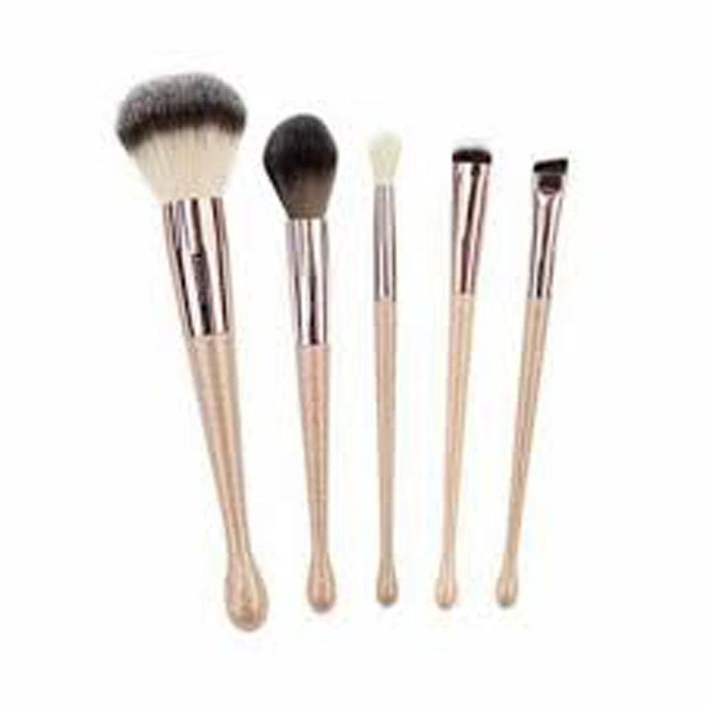 Kit 5 Pincéis Para Maquiagem Linha Shine Rose - Miss Frandy