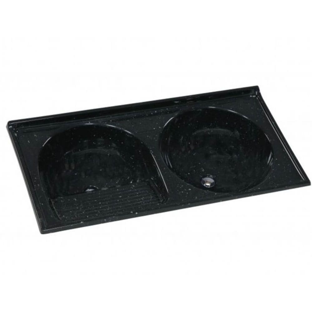 Tanque de Mármore Sintético Duplo N°1 100x52cm Preto - 507408 - A.J. RORATO
