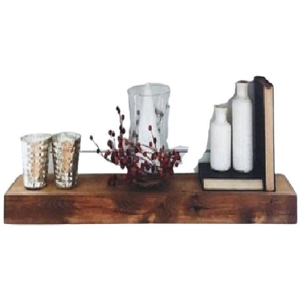 Prateleira Com Suporte Invisível Madeira Maciça 60X15