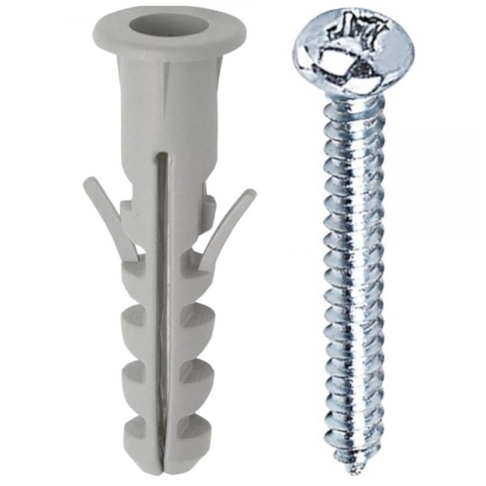 Bucha 6mm Nylon com Parafuso Auto Atarraxante Cabeça Panela 3,9x32 com Cartela de 06 Peças - PAB413 - FOXMIX