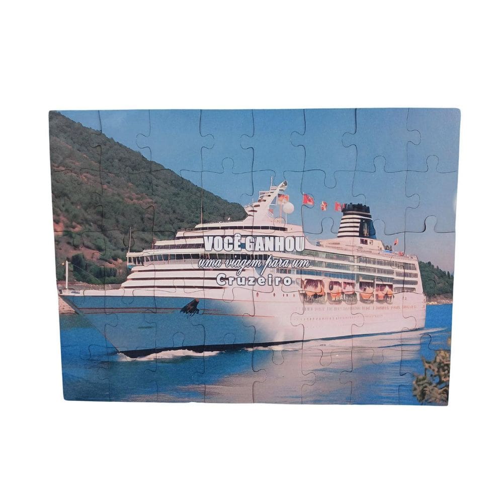 Quebra Cabeça Presenteie Viagem Para Cruzeiro 150 Peças Mdf