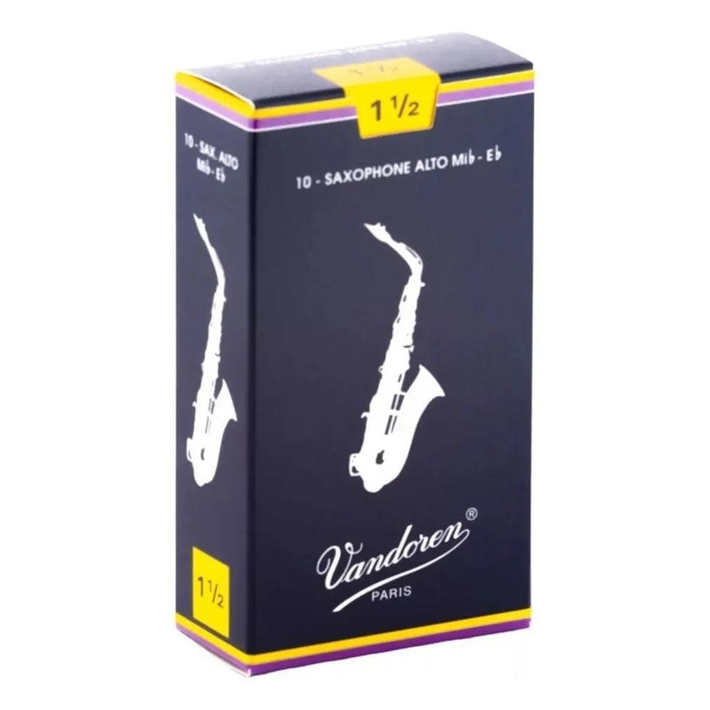 2X 2 Palheta Sax Alto Vandoren Tradicional 1 1,5 2 2,5 3 3,5