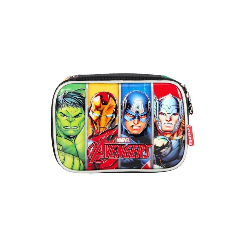 Estojo Escolar Box Quadrado Avengers - Preto