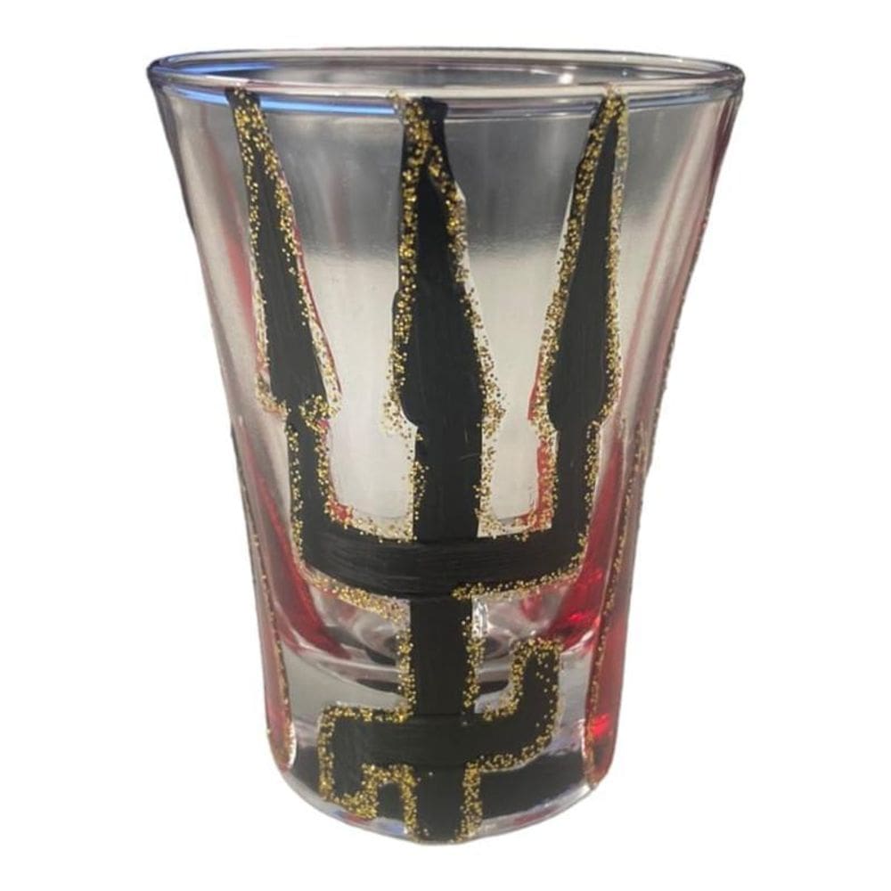 Copo Dose De Cachaça Vidro Exú Tridente Com Fogo 45 Ml Nadir