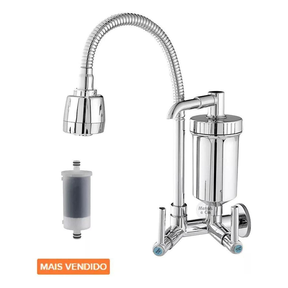 2X Torneira Com Filtro Gourmet Abs Pia Cozinha De Parede Cro