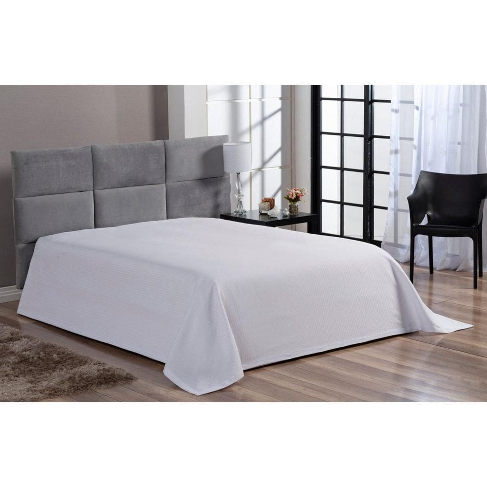Cobre Leito Colcha Piquet Liso Casal Queen Branco Avulso