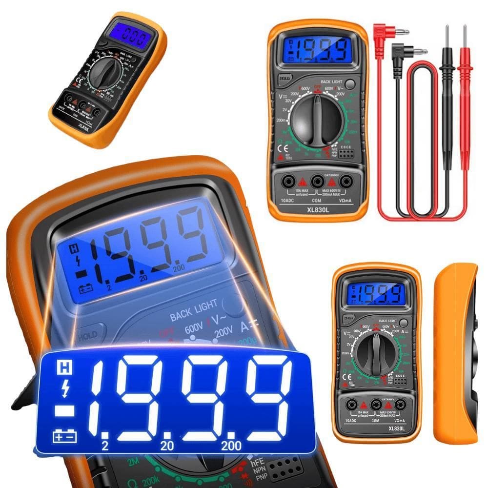 Multímetro Digital Profissional Bateria Amarelo Xl830L