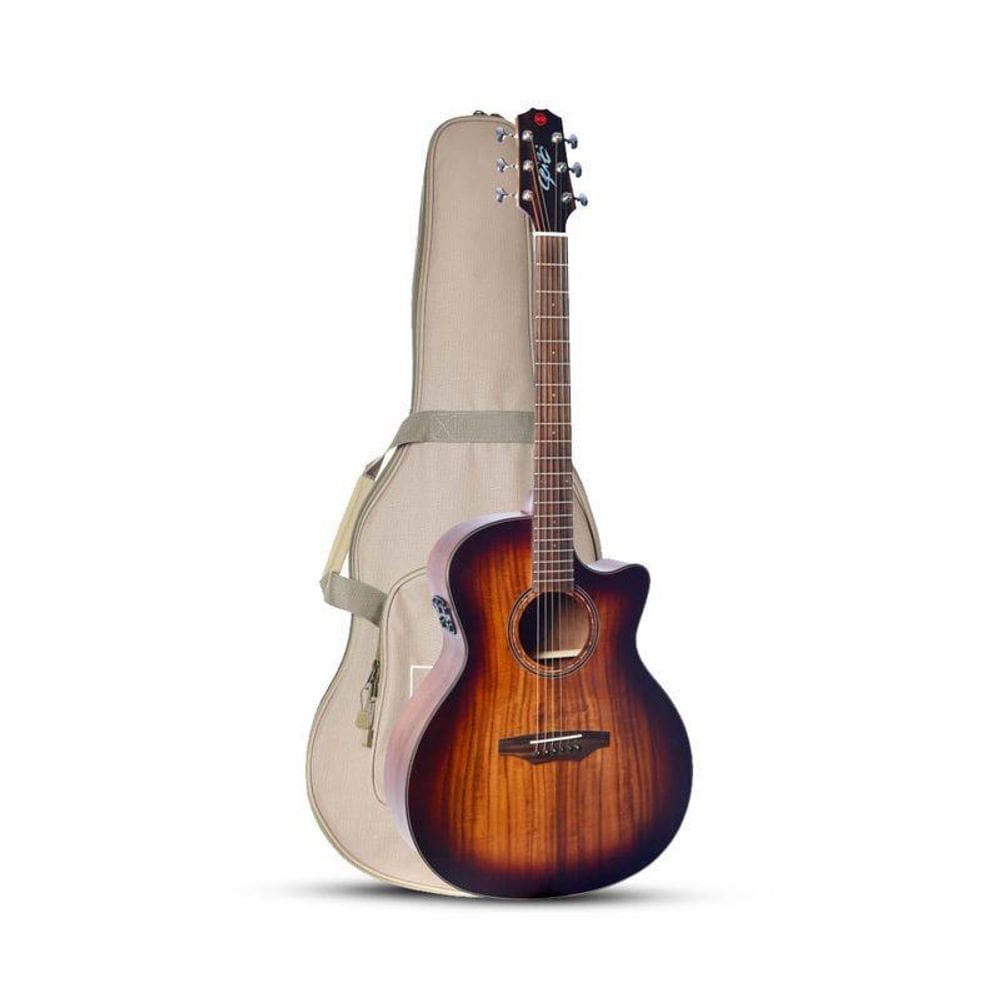 Violao Seizi Supreme Ryu Mirai Cut. Elet Acustico Koa Burst