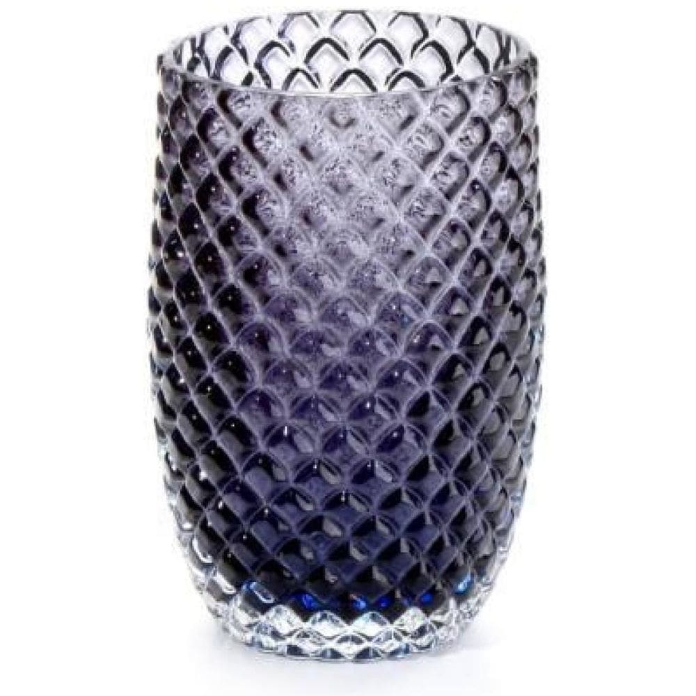 Vaso Em Cristal Murano Azul Oxford - São Marcos 29Cm