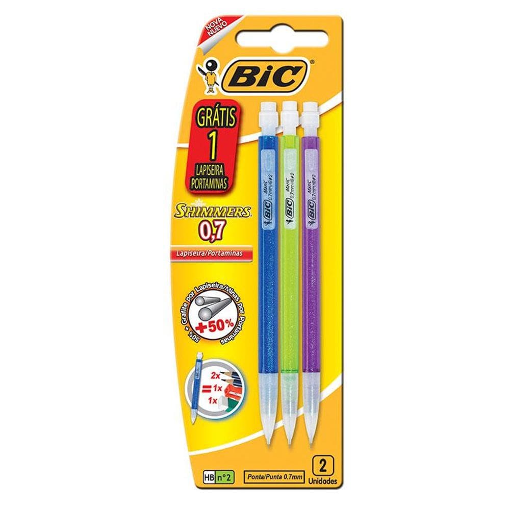 Lapiseira 0.7 mm Shimmers - com 3 unidades - Bic