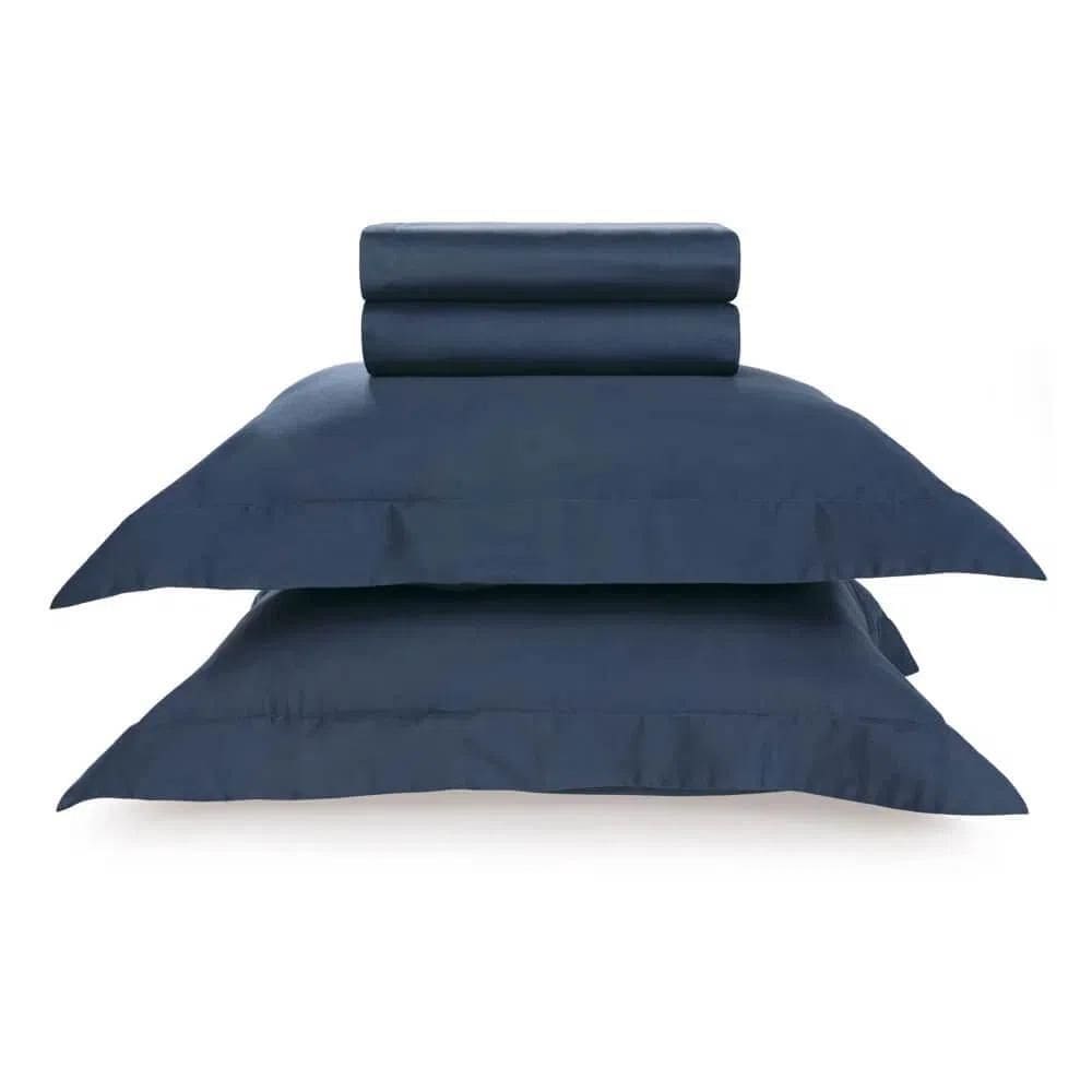 Jogo De Cama Queen 270 Fios 100% Algodão - Karsten Azul