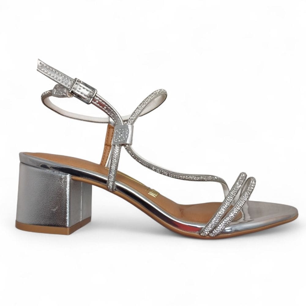 Sandalia Vizzano Salto Metalizada Brilho Strass 6291.1175