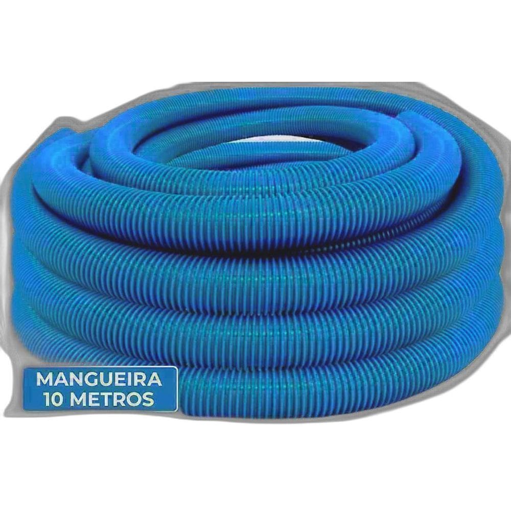 Mangueira Flutuante 10Mts Com Ponteiras E Adaptador Piscina
