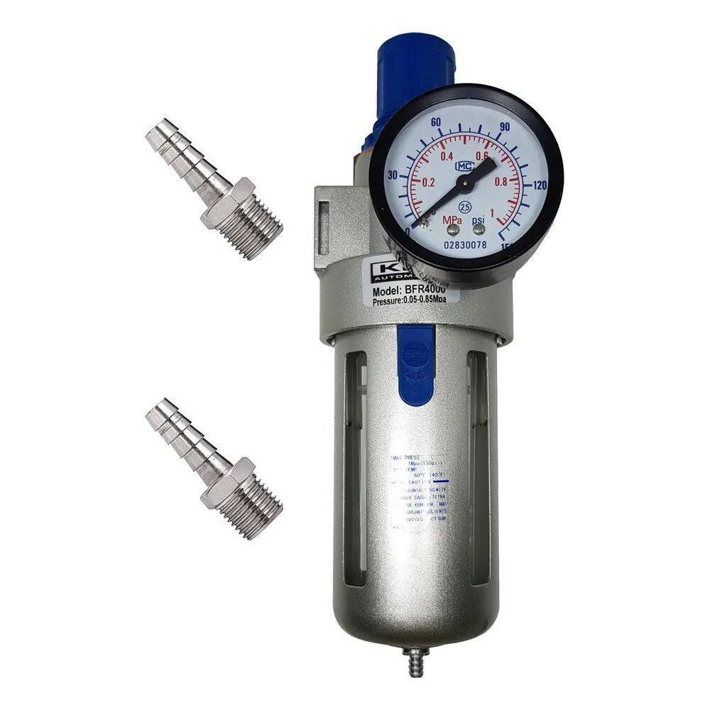 2X Filtro Regulador Ar Para Compressor 1/2 Completo Conexão