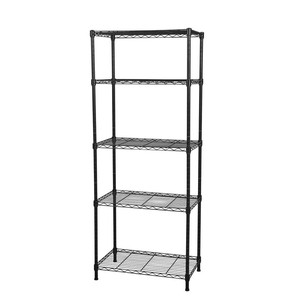 Estante Aço 5 Prateleiras Preta Aramada 180 Cm Com Forros