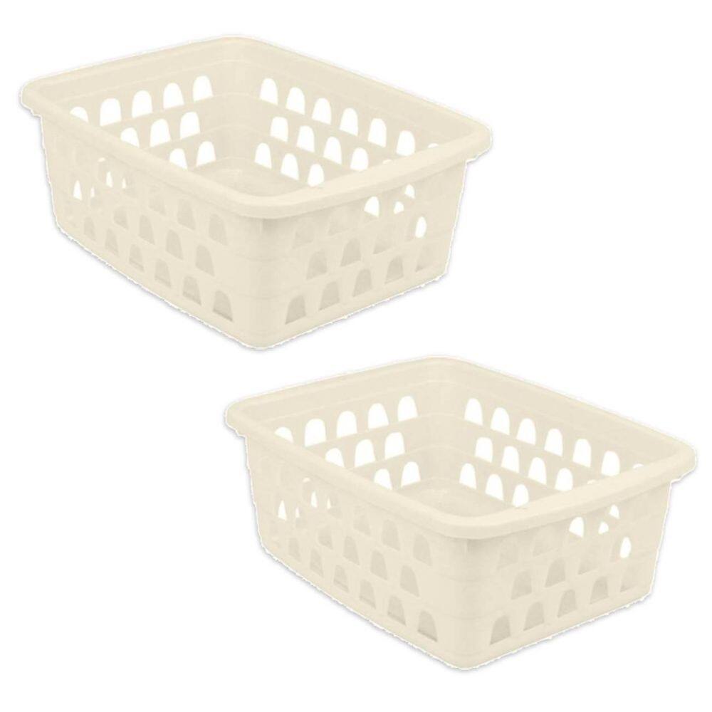 Kit 2 Cestos Multiuso Médio Palha 20X6,5X15Cm Pp 1030 Uninje