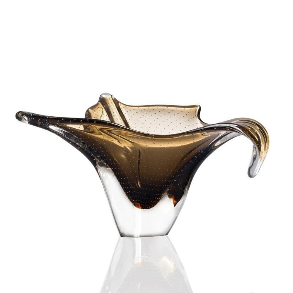 Centro De Mesa Em Cristal Murano Marrom - São Marcos 49Cm