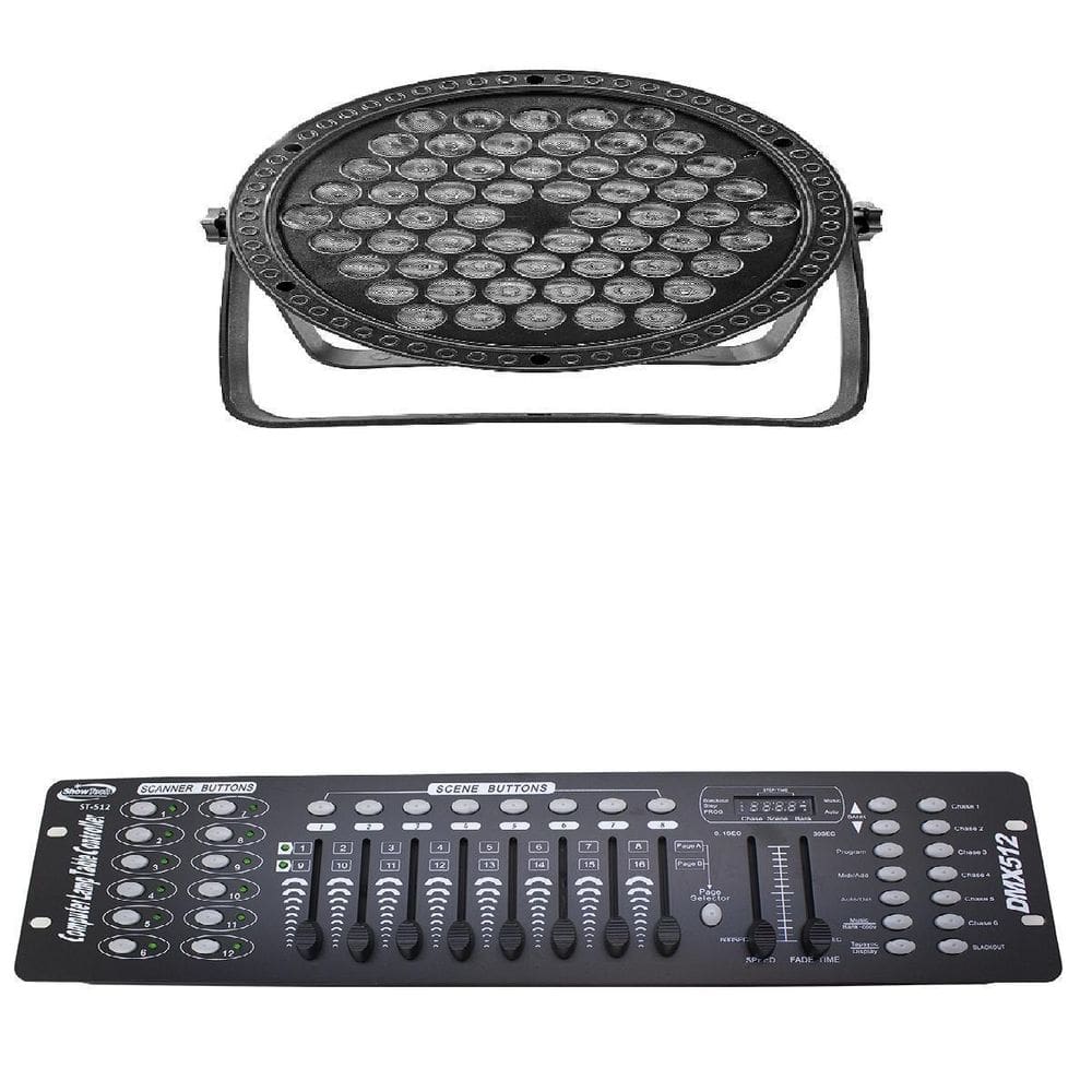 Kit 8 Par Led Slim Rgb 3 Em 1 Full 60 Leds + Mesa Dmx 512