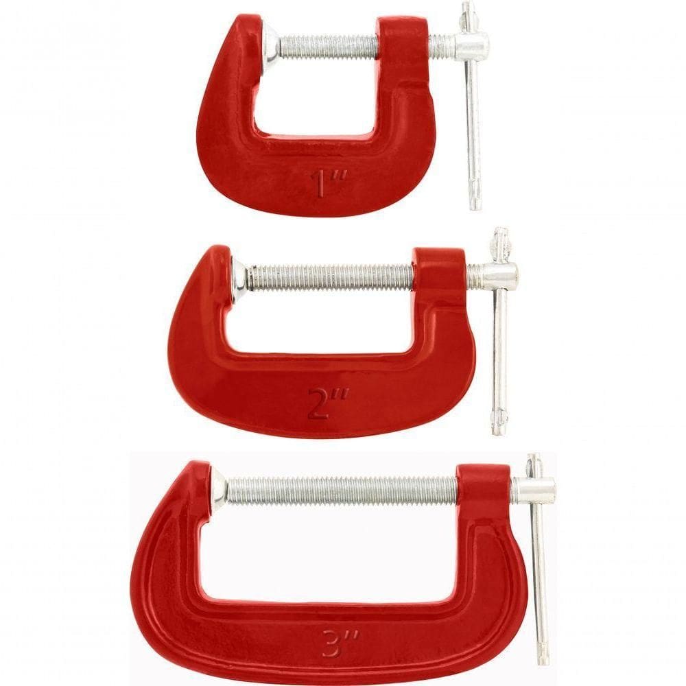 Jogo Grampo Tipo C Com 1”,2”,3” Ferro Fundido Leve - Nove54