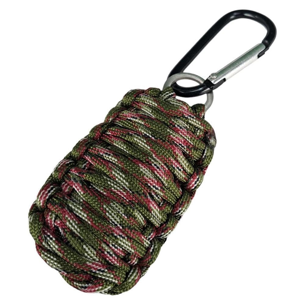 Chaveiro Sobrevivência 13 Em 1 Paracord Mosquetão Camuflado