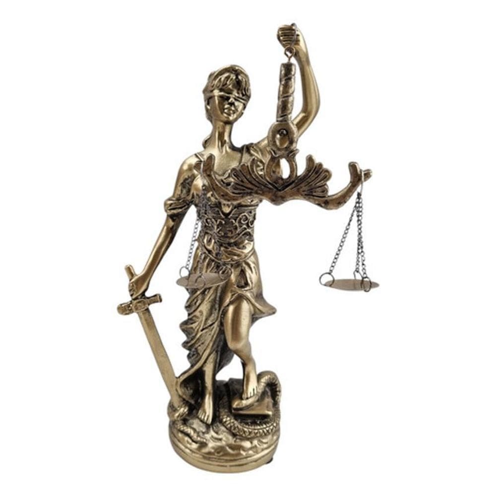Estátua Detalhada Thêmis Dourada - Justiça E Direito