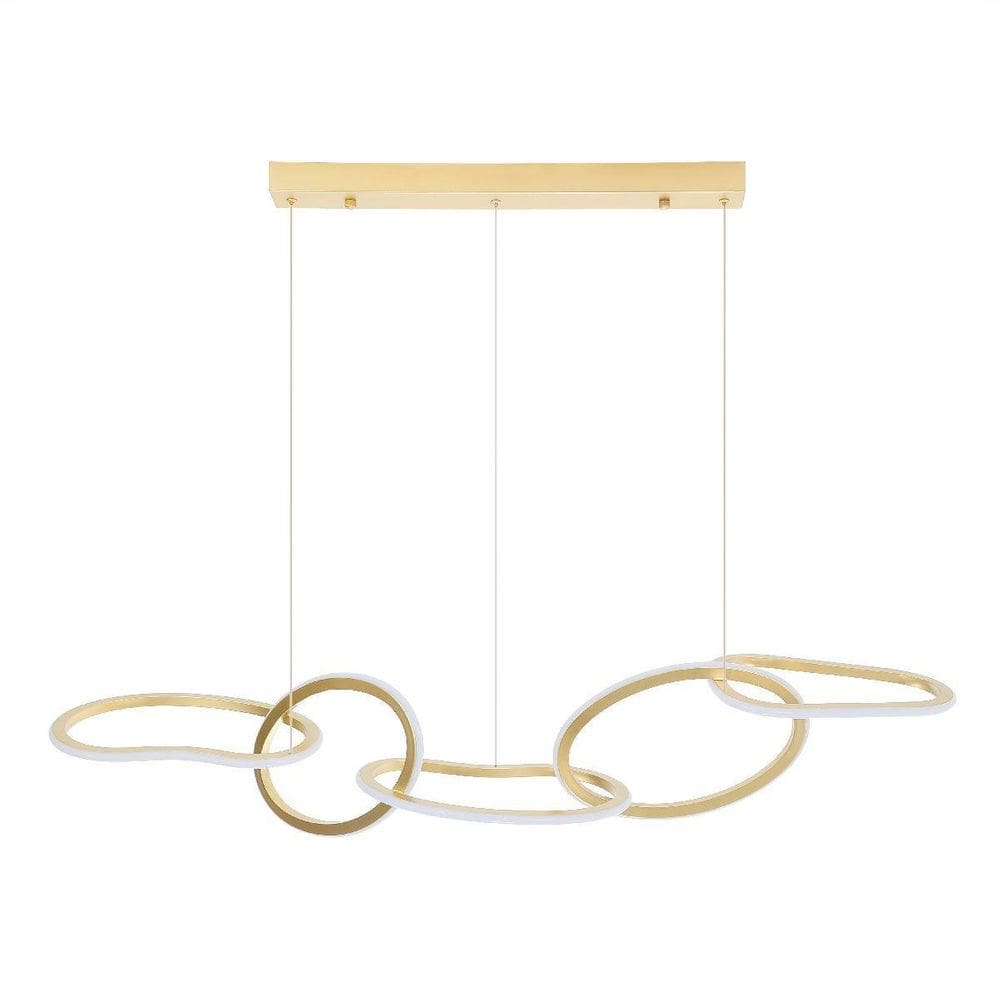 Pendente Moderno Led Zena 1,20M 67W 3000K Ouro Nordecor