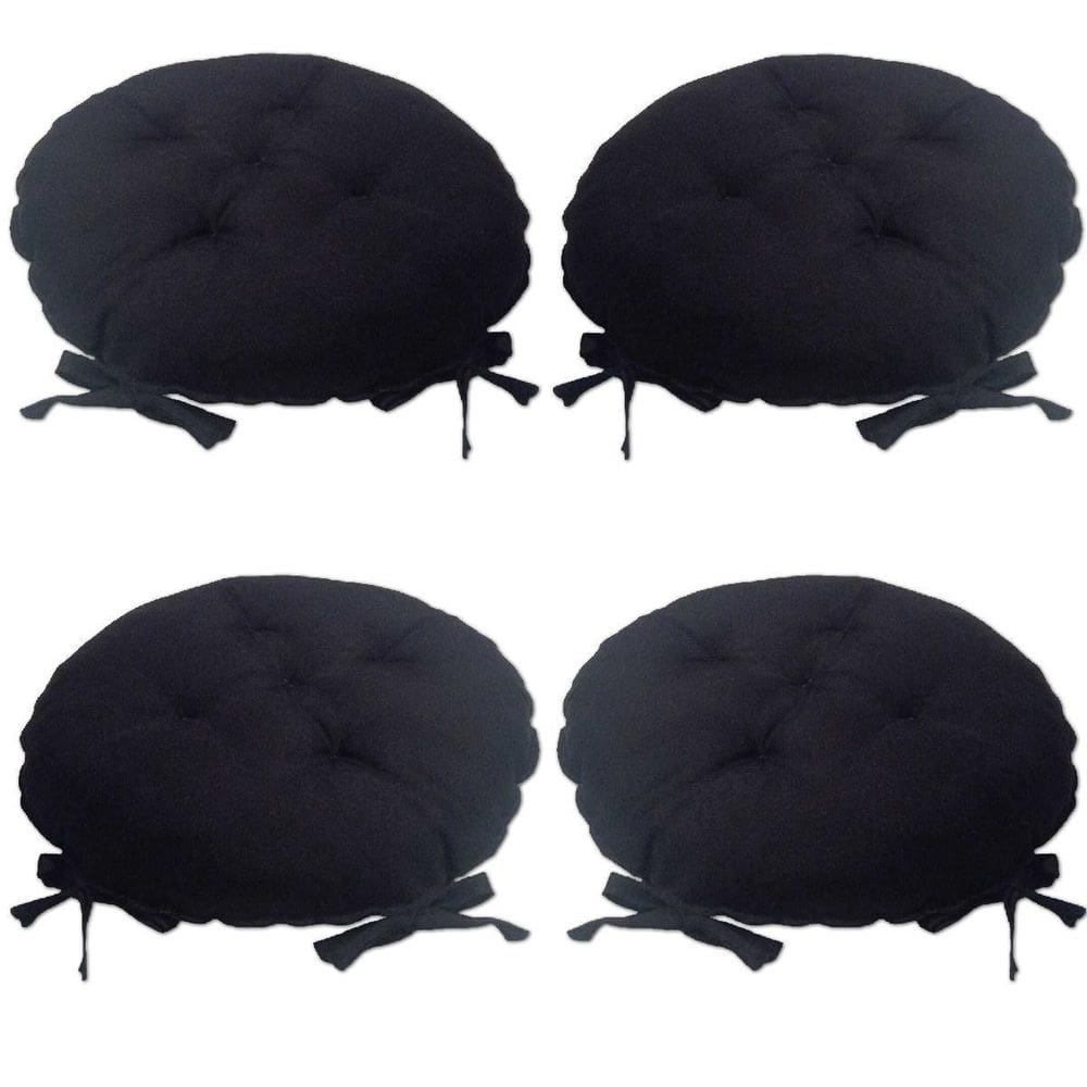 Kit 04 Almofadas Futon Redondo Assento Para Cadeira 40X40 Pr